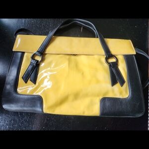 BCBGMaxAzria Yellow and Black Shoulder Bag